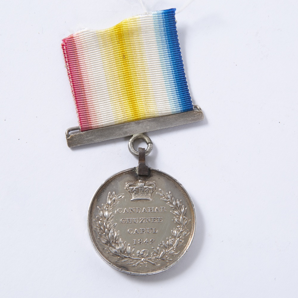 AN EARLY VICTORIAN CANDAHAR GHUZEE CABUL MEDAL 1842 awarded to Sargent James Bennett 40th Regiment - Image 2 of 2