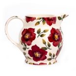 EMMA BRIDGWATER OVERSIZED JUG decorated with red flowers, 22cm high At present, there is no