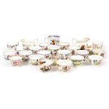 A COLLECTION OF EARLY 19TH CENTURY ENGLISH PORCELAIN CUPS AND SAUCERS possibly New Hall (14)