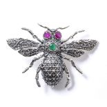 A COSTUME JEWELLERY BUMBLEBEE PENDANT marked sterling, 6cm x 4cm At present, there is no condition
