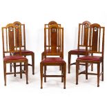 A SET OF SIX EARLY 20TH CENTURY LIGHT OAK DINING CHAIRS each 45cm wide Condition: minor surface