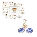 A MINIATURE CHILD'S POETRY TEA SET and miniature crested tea wares together with a Venetian ewer