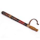 A VICTORIAN PAINTED POLICE TRUNCHEON 43cm long Condition: scratches and dents , paintwork losses