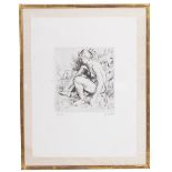 JEAN CARTON 'Nu Dans La Verdune', black and white etching, numbered 16/40, 18cm x 16cm Condition: