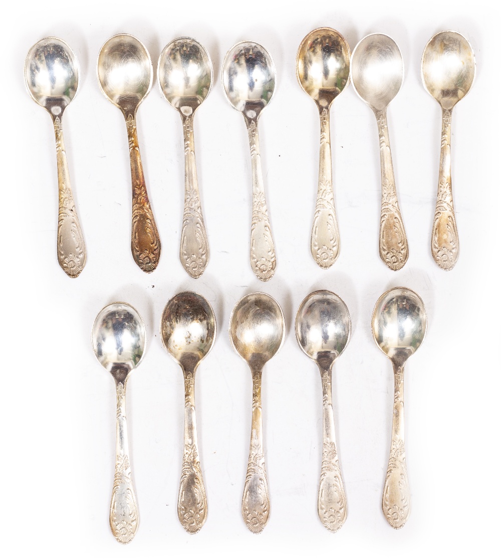 AN EXTENSIVE CANTEEN OF SILVER PLATED CUTLERY decorated to the finial and handles with scrolling - Image 6 of 17