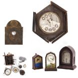 A LANCET TYPE MANTLE CLOCK with silvered dial, the three train movement for restoration and with