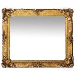 A LARGE VICTORIAN GILT GESSO FRAMED MIRROR 123cm x 103cm Condition: losses to the gesso, new