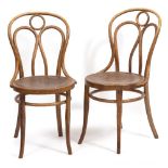 TWO MID 20TH CENTURY BENTWOOD CAFE CHAIRS each 44cm wide x 42cm deep x 90cm high Condition: one seat