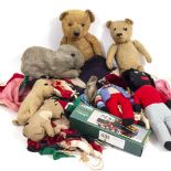 A COLLECTION OF OLD TOYS, TEDDY BEARS, GAMES AND JIGSAWS all in play worn condition At present,