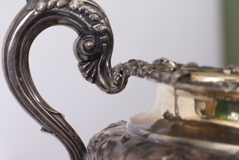 A WILLIAM IV SILVER SUGAR BOWL with embossed floral decoration and coat of arms, bearing marks for - Image 2 of 5