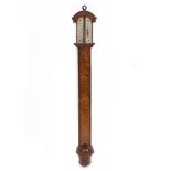 A LATE 18TH CENTURY WALNUT CASED STICK BAROMETER 11cm wide x 94cm high Condition: the silvered