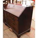 A GEORGE III MAHOGANY BUREAU with fitted interior, 119cm wide x 65cm deep x 108cm high Condition: