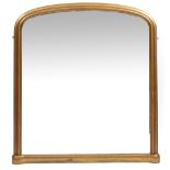 A MODERN VICTORIAN STYLE GILT OVERMANTLE MIRROR with arching top, 103cm wide x 112cm high Condition: