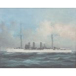 HMS FOXGLOVE an early 20th century English school oil on canvas depicting the World War I