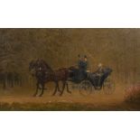 JOHANNES ELISA CRILLART (1816-1898) A horse drawn carriage in parkland, signed, inscribed and