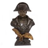 O RUFFONY (19TH / 20TH CENTURY SCHOOL) Bust of Napoleon, with a parcel gilt Eagle of Victory,