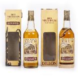 RUM A bottle of Dillon Tres Vieux Rum OC together with a bottle of Dillon Tres Vieux Rum 1975 OC (