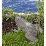 A BRONZE GARDEN ORNAMENT in the form of a toad, signed N Toon, 54cm long x 48cm wide overall