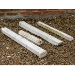 FOUR SECTIONS OF WHITE CARRARA MARBLE ARCHITECTURAL COMPONENTS possibly part of a fire surround,