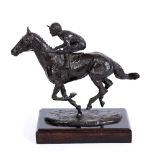 BELINDA SILLARS (b.1961) 'Dancing Brave (Greville Starkey Up)', bronze, titled, signed and