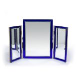 AN ART DECO TRIPLE GLASS DRESSING TABLE MIRROR the three rectangular bevelled mirror plates bordered