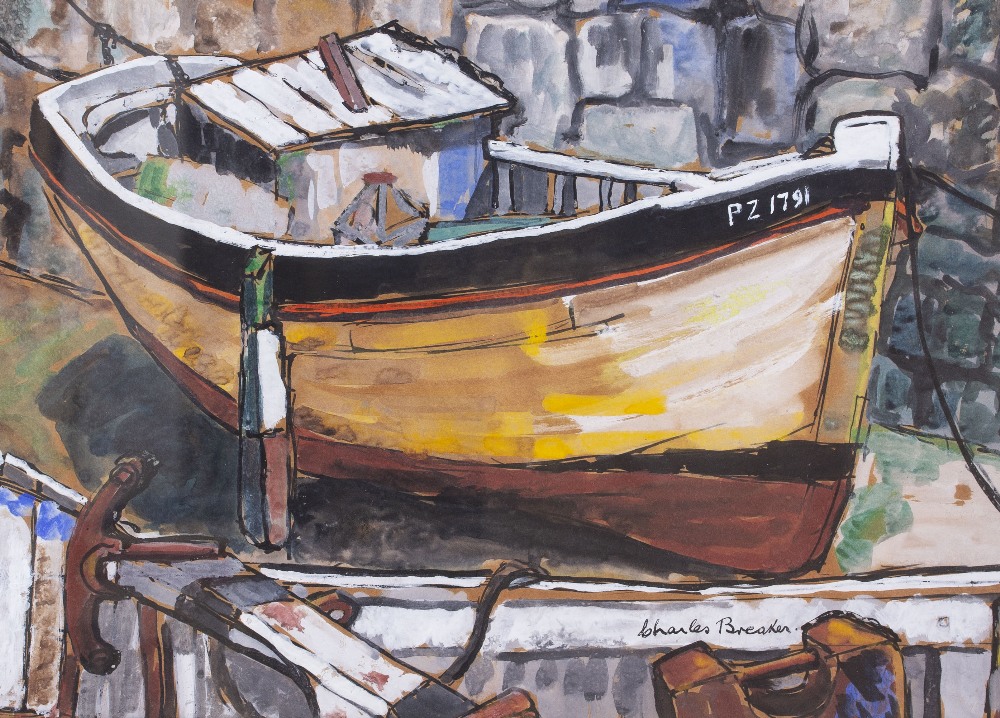 CHARLES BREAKER 'Penzance, Cornwall', watercolour and body colour, signed lower right, 33cm x 45cm