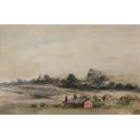 CHARLES GRAY GRAVES (1783-1852) From Hassocks Gate Railway Station, 1846, watercolour, 15.5cm x 24cm