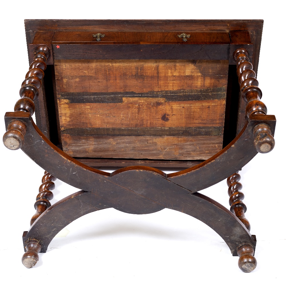 AN 18TH CENTURY WALNUT SIDE TABLE with inlaid stringing and banded decoration to the top with - Image 6 of 7