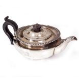 A GEORGE IV SILVER OGEE TEAPOT with marks for London 1822 and maker's mark of Emes & Barnard,