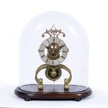 A VICTORIAN SKELETON CLOCK with anchor escapement and fusee, the silvered chapter ring signed T &