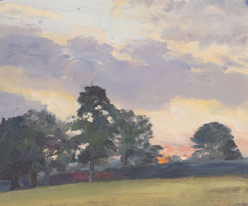 LATE 20TH / EARLY 21ST CENTURY ENGLISH SCHOOL 'Sunset', oil on board, indistinctly signed lower