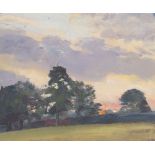 LATE 20TH / EARLY 21ST CENTURY ENGLISH SCHOOL 'Sunset', oil on board, indistinctly signed lower