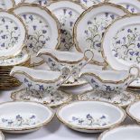 A SPODE CAMPANULA PATTERN PART DINNER SERVICE consisting of eighteen dinner plates, 28cm diameter,