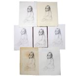 A FOLIO OF PENCIL PORTRAITS by Michael Noakes (1933-2018), the collection consisting of six pencil