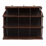 A SET OF REGENCY STYLE SHAPED MAHOGANY HANGING WALL SHELVES, 103cm wide x 25cm deep x 82cm high