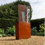 DAVID HARBER (21ST CENTURY ENGLISH SCHOOL) 'Titan', oxidised steel and polished stainless steel,