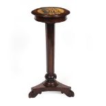 A WILLIAM IV ROSEWOOD STAND with marble inset circular top spreading octagonal faceted support and