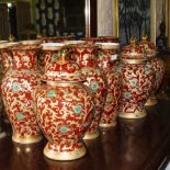 TEN MODERN CHINESE PORCELAIN VASES three with covers, of varying styles, all approximately 36cm in