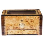 A MAPLEWOOD VENEERED CEDAR LINED HUMIDOR 35cm wide x 24.5cm deep x 17.5cm high Condition: good