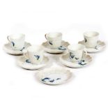 A LIMOGES PORCELAIN COFFEE SET LE CHAMBERLAIN to include five cups and six saucers together with