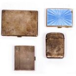 A SMALL QUANTITY OF SILVER CIGARETTE AND VESTA CASES with marks for Birmingham and London, one