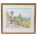 ANDREW MILLER A Country House Gardens, 43cm x 55cm; Jane Wagner, White Landscape, signed and