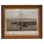 THE CAMBRIDGESHIRE STAKES 1850 after S Alken, engraved by S.N.Smith, 41cm x 54cm, mounted in a satin