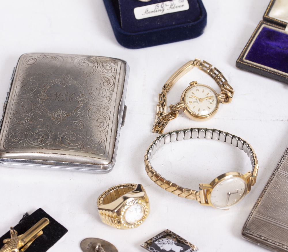 SILVER JEWELLERY AND WATCHES to include an early 20th century Tudor ladies wristwatch with a fifteen - Image 3 of 5