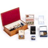 TWO JEWELLERY BOXES with a mixed collection of jewellery and costume jewellery At present, there
