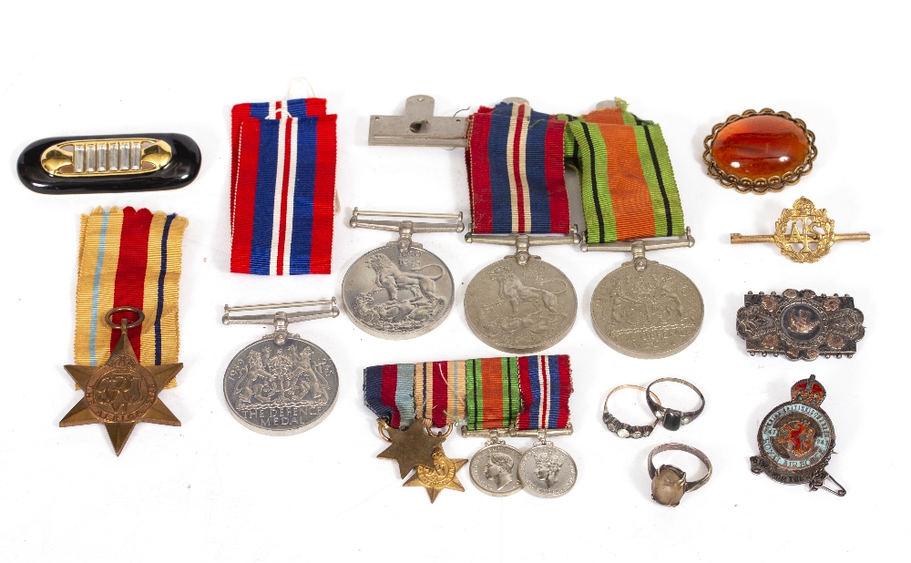 A COLLECTION OF COSTUME JEWELLERY cufflinks, World War II medals and wristwatches At present, - Image 7 of 7