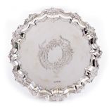 A SILVER SALVER by Walker & Hall with marks for Sheffield 1899, 22cm diameter, 345 grams