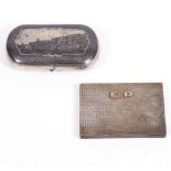 AN ASPREY SILVER CIGARETTE CASE with marks for London, 1936 and a further silver Russian case marked