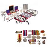 A COLLECTION OF COSTUME JEWELLERY cufflinks, World War II medals and wristwatches At present,