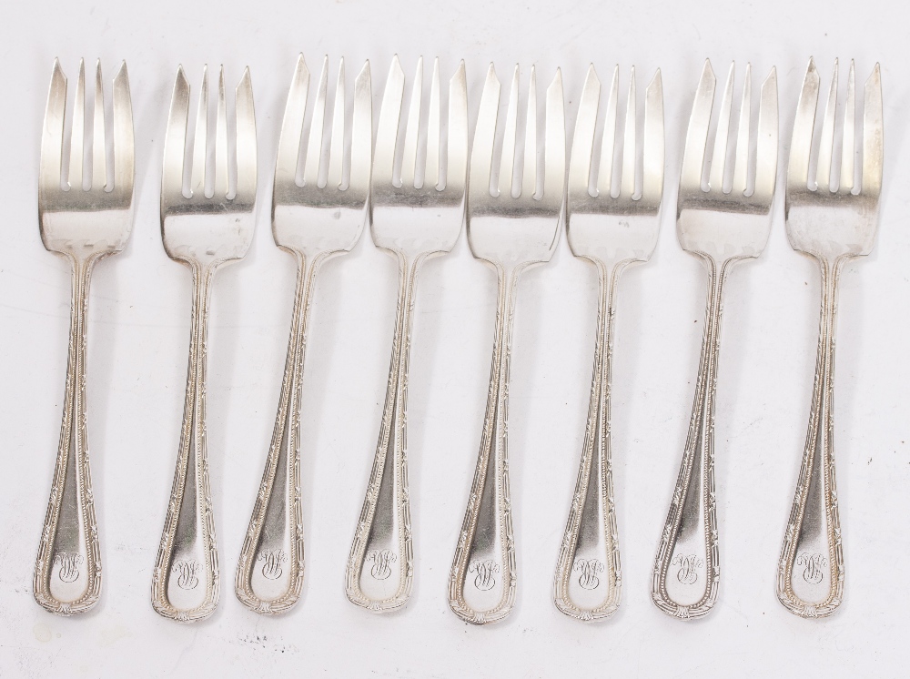 A GORHAM ELECTRO SILVER PLATED CANTEEN OF CUTLERY with matched Mappin & Webb ladles and four 19th - Image 9 of 12